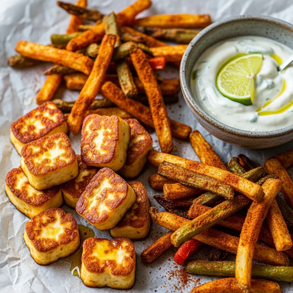 Masala Halloumi & Veggie Fries